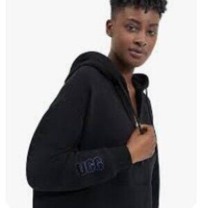 UGG Women’s Adryann Black Hoodie Sweatshirt Size S Pullover Kangaroo Pocket